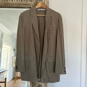 Unstructured olive Zara blazer
